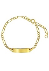 delightful yellow gold engravable link chain baby bracelet